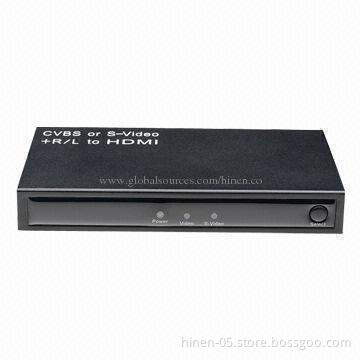 CVBS or S-Video + R/L to HDMI Converter, Compliant DVI by Using HDMI-DVI Adapter